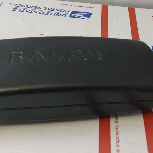 Ralph Lauren Black Sunglasses Eyeglasses Eyewear Hard Shell Clam Case RRL RL - Picture 1 of 7